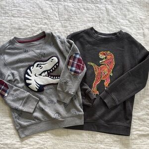 Kids Dinosaur Sweatshirts Bundle - Light and Dark Gray. Sz 4